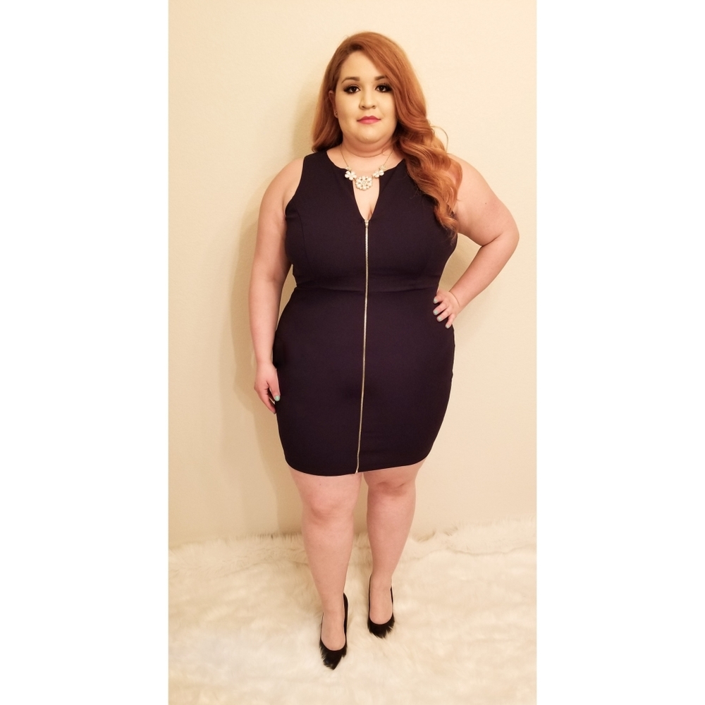 Navy zipper dress new